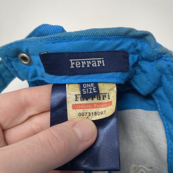 Ferrari Slideback Hat Embroidered Big Horse Logo Blue Adjustable OSFA - Picture 9 of 10